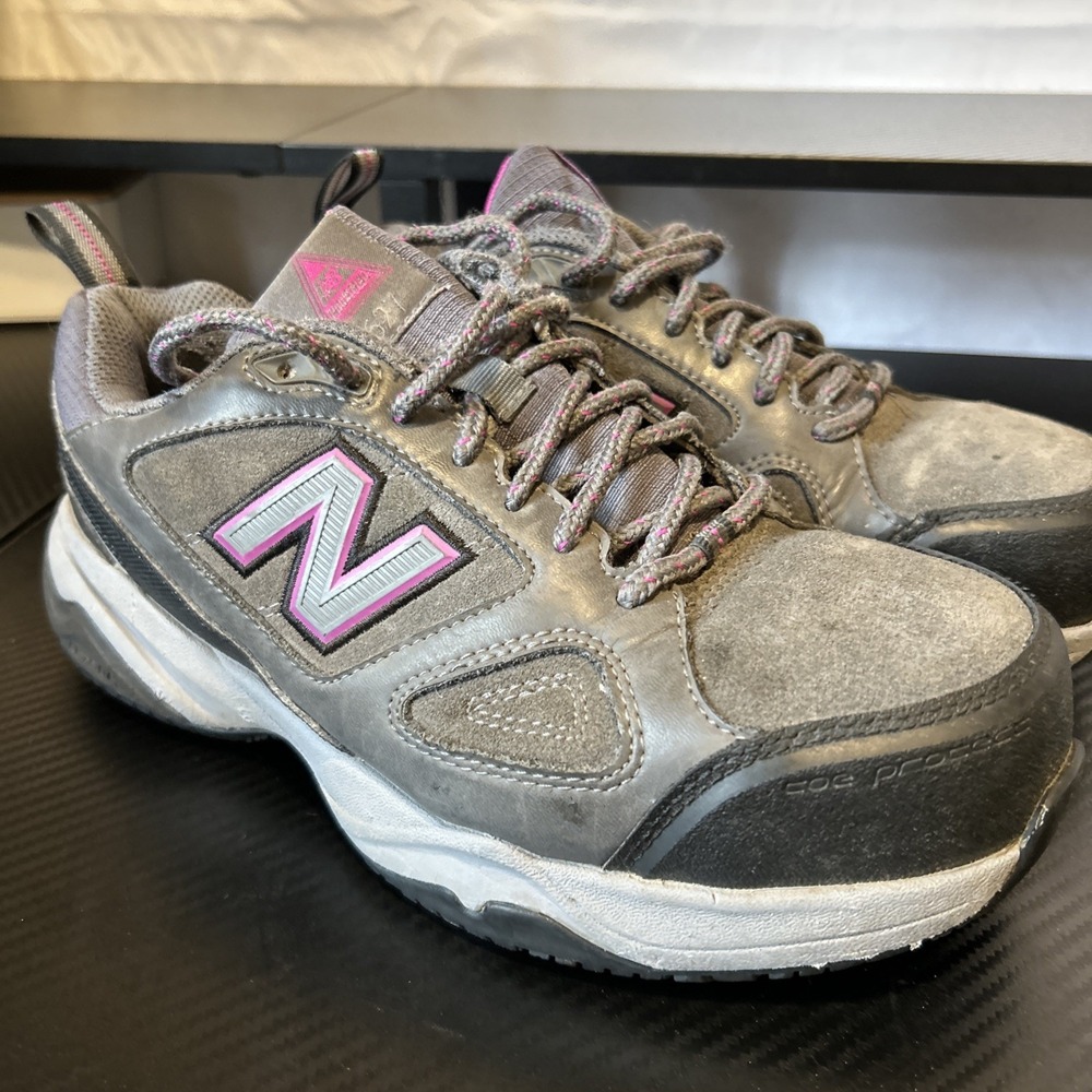 New Balance Woman's Size 7 2E Wid627p2 Grey Pink Safety Shoes Steel Toe‎